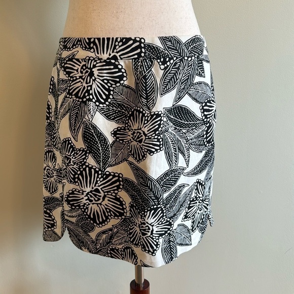 J. Crew Polynesian Floral Linen Blend Skirt Size 4 - Picture 3 of 10